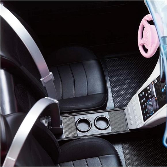 Barbie Toy Car, NEW Pink 2-Seater Convertible Seatbelts and Rolling Wheels - Picture 5 of 6